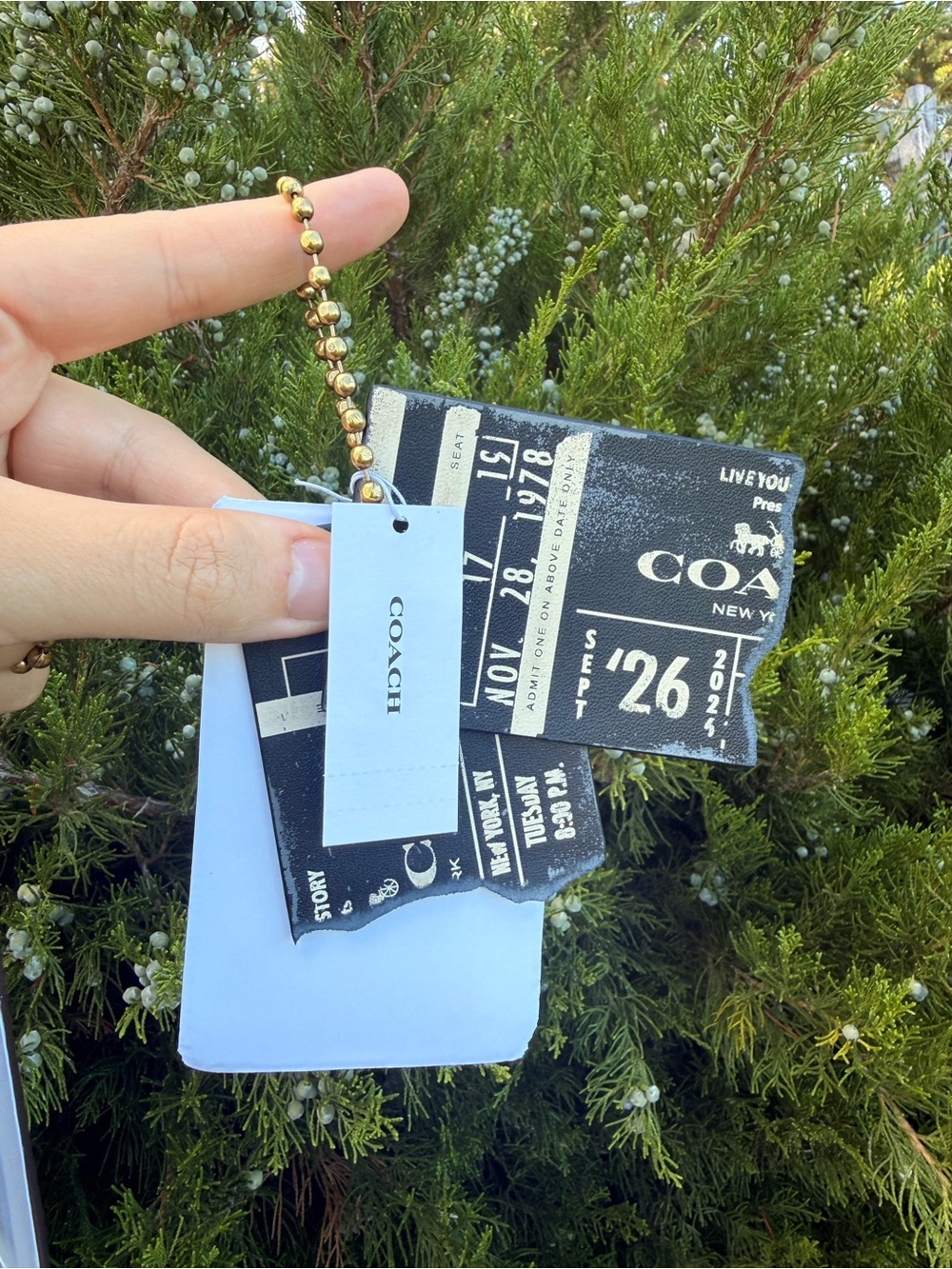 Coach Friendship Concert Ticket Bag Charm